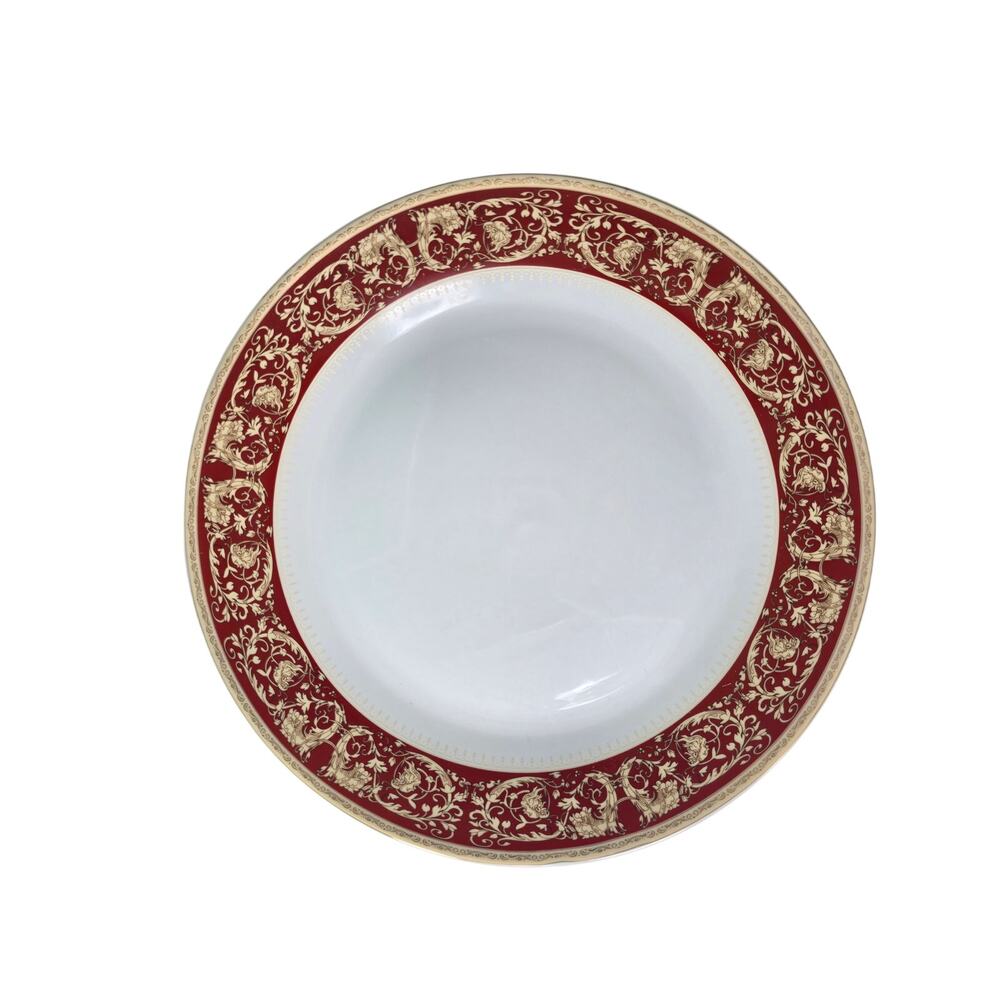 ROYAL VIENNA China Red Gold Scroll Band Rare 10" Dinner Plate - Qty 1